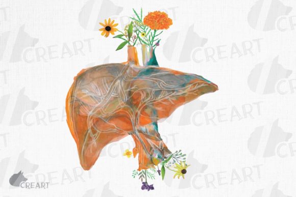 Celebrating the Human Body: The Unique Charm of Prairie Flowers Blooming Liver Decor