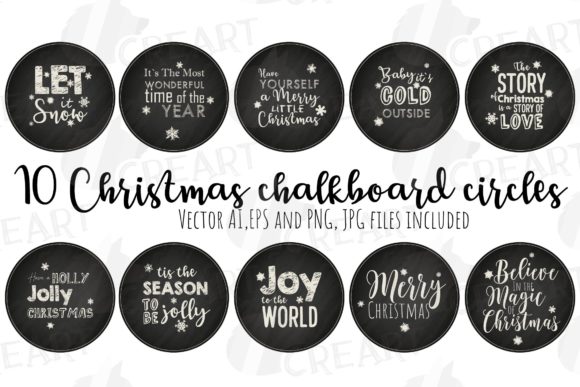 Elevating Holiday Projects with Christmas Chalkboard Round Gift Graphics