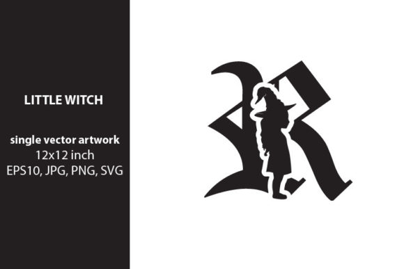 Little Witch - Monogram Letter R: A Creative Asset