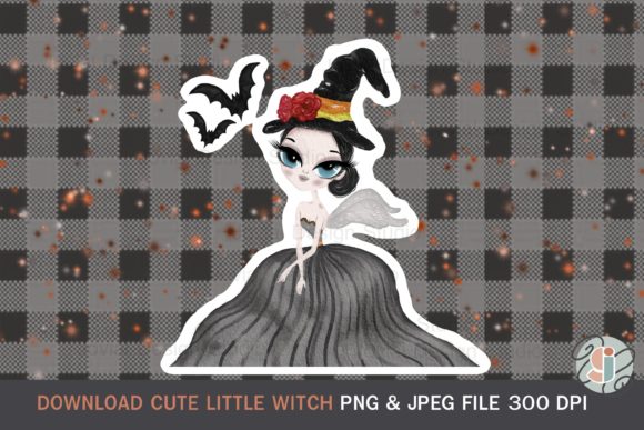 Strategic Visual Planning with Cute Little Witch Halloween Watercolor Assets