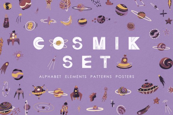 Unlocking Creative Potential with Cosmic Set: Abstract Cosmic Objects for Modern Design