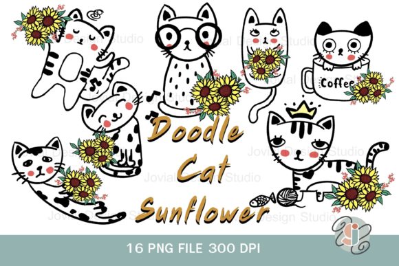 Unlocking Creative Potential with the Doodle Cat Sunflower Sticker PNG File Collection